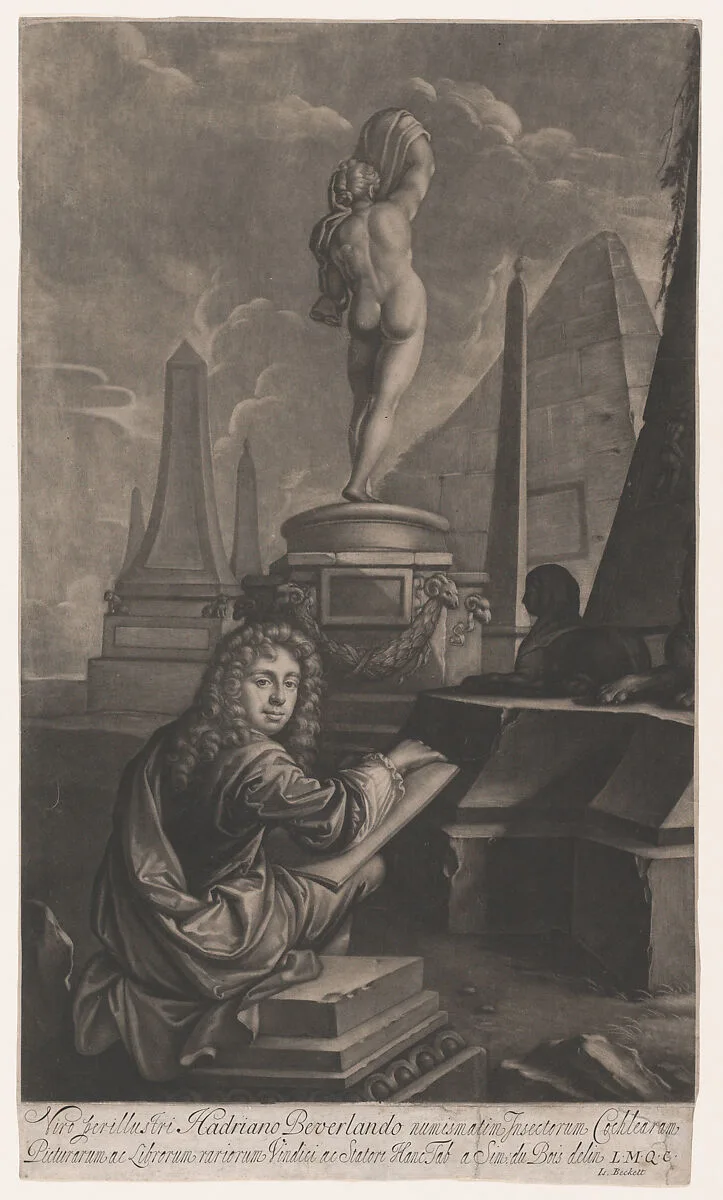 Portrait of Hadriaan Beverland Drawing a Sculpture of the Callipygian Venus — Hadriaan Beverland|Simon Du Bois|Isaac Beckett
