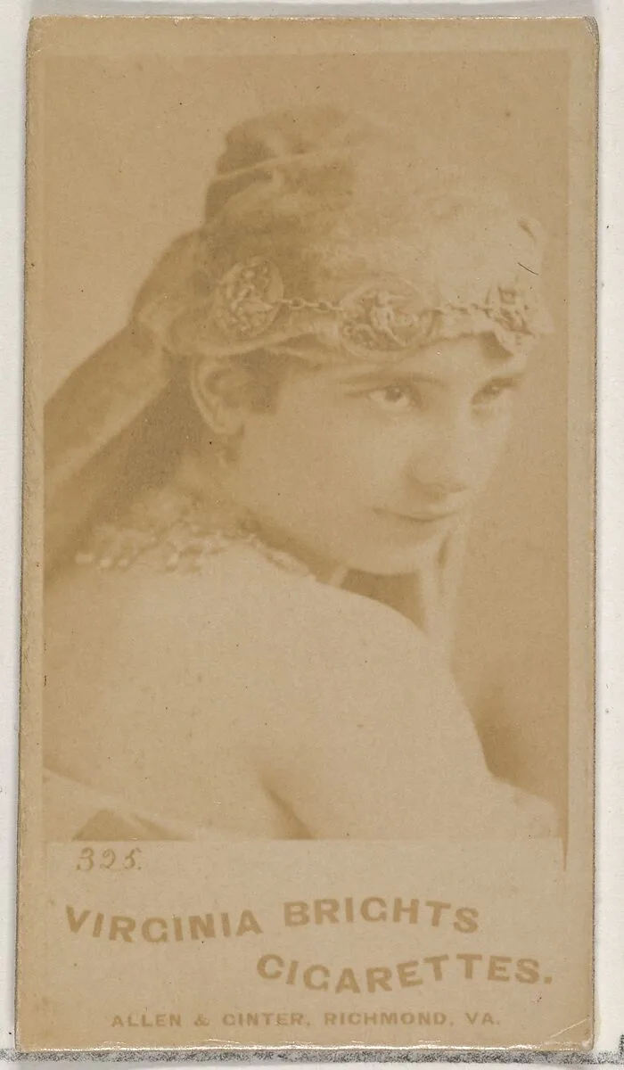 Card 325, from the Actors and Actresses series (N45, Type 5) for Virginia Brights Cigarettes — Allen & Ginter