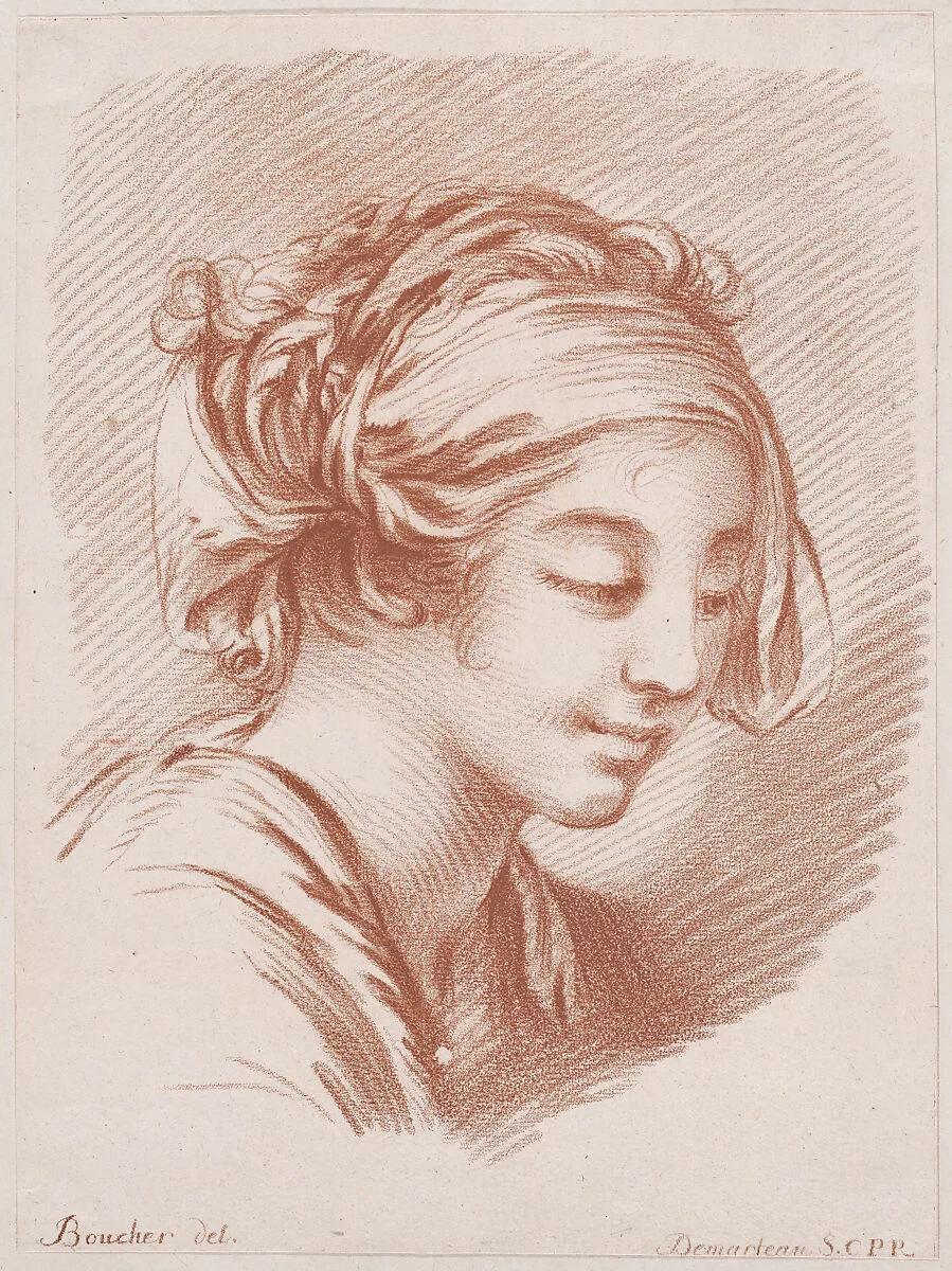 Tête de paysanne — François Boucher|Gilles Demarteau