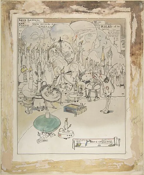 Confessions of an Inquiring Spirit, No. 3 (recto); Study for a scene with ten imaginary creatures (verso) — Dion C. Calthrop