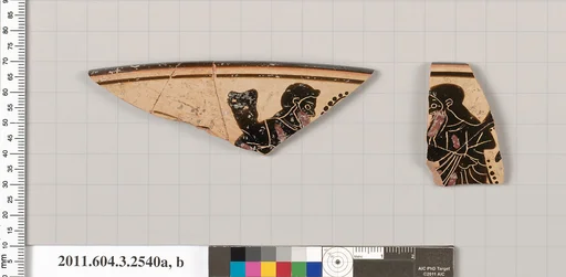 Terracotta rim fragments of a kylix (drinking cup)