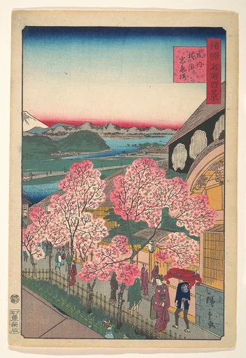 Bushu Yokohama Gankirō|諸国名所百景 武州横浜岩亀楼|Entrance to the Gankirō Tea House in the Miyozaki District, Yokohama, Bushu