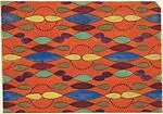 Panel with Strings of Leaf- and Almond-Shaped Motifs on an Orange Background — Anonymous, French, 20th century