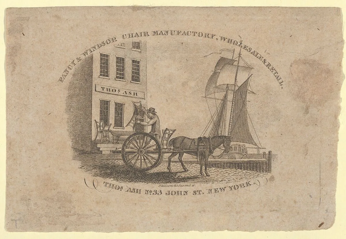Fancy & Windsor Chair Manufactory, Wholesale & Retail, Thomas Ash, No. 33 John Street, New York — Asher Brown Durand|Peter Maverick|P. Maverick, Durand & Co.