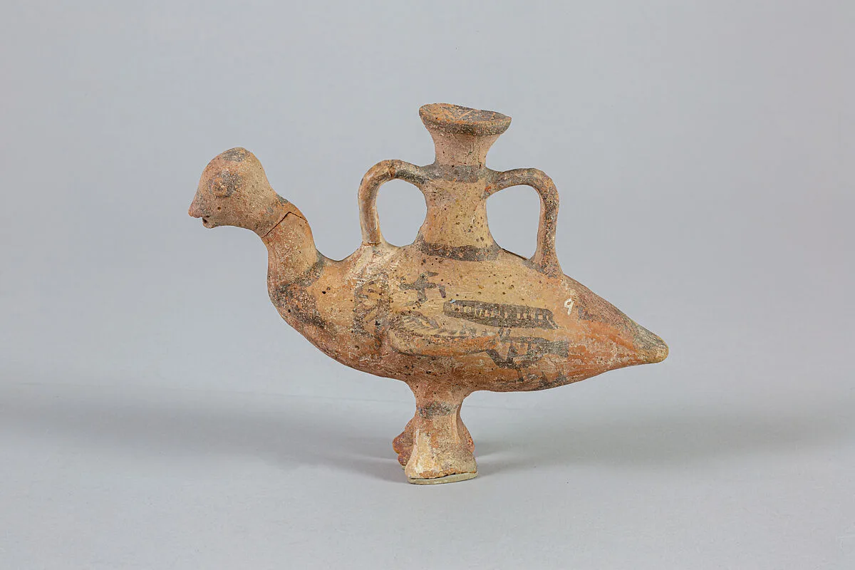Terracotta askos in the shape of a water bird — Unknown