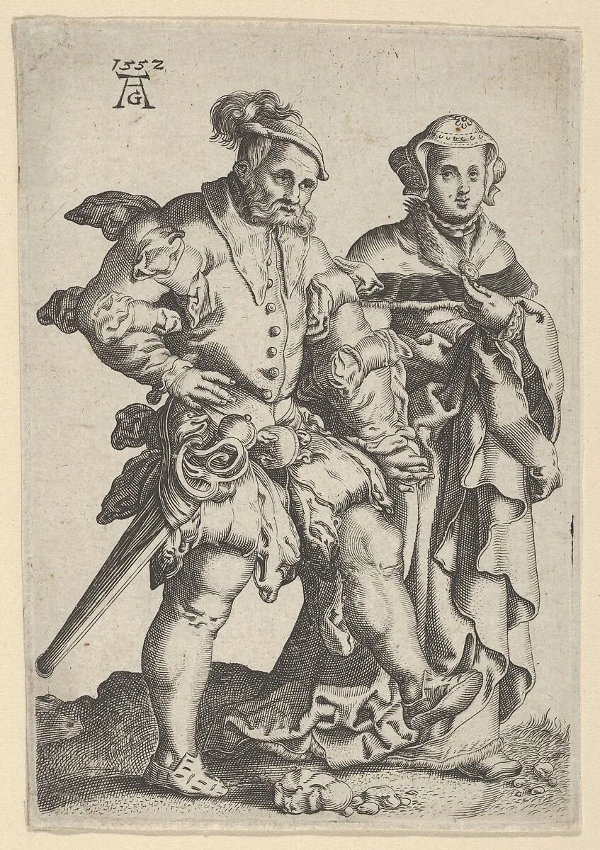 Reverse Copy of Dancing Couple, from "The Small Wedding Dancers" — Heinrich Aldegrever|Anonymous, German, 16th century