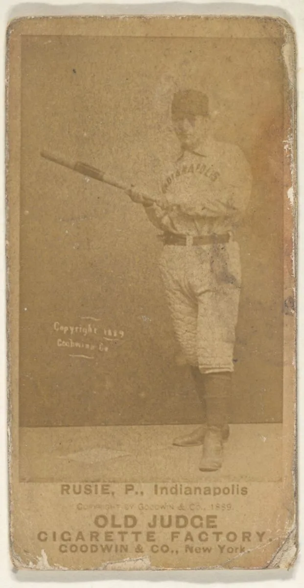 Amos Rusie, Pitcher, Indianapolis, from the Old Judge series (N172) for Old Judge Cigarettes — Goodwin & Company