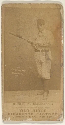 Amos Rusie, Pitcher, Indianapolis, from the Old Judge series (N172) for Old Judge Cigarettes