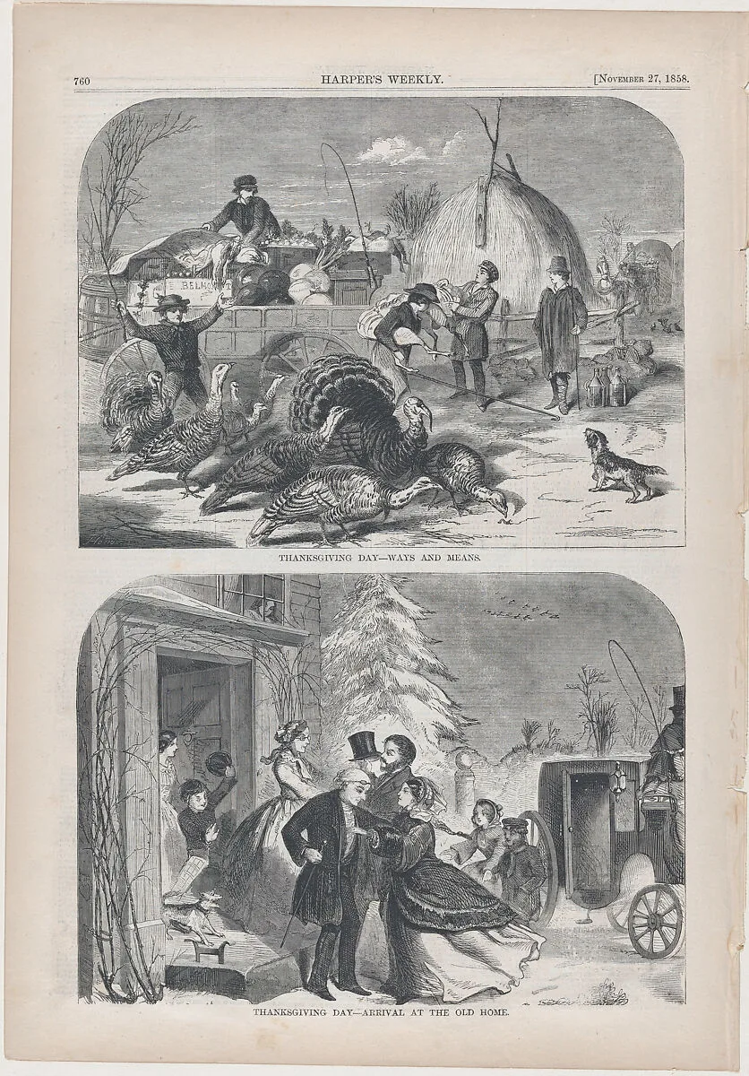 Thanksgiving Day – Ways and Means (from "Harper's Weekly," Vol. II) — Winslow Homer|Harper's Weekly|Harper & Brothers