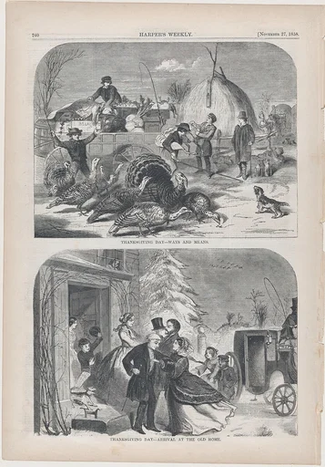 Thanksgiving Day – Ways and Means (from "Harper's Weekly," Vol. II)