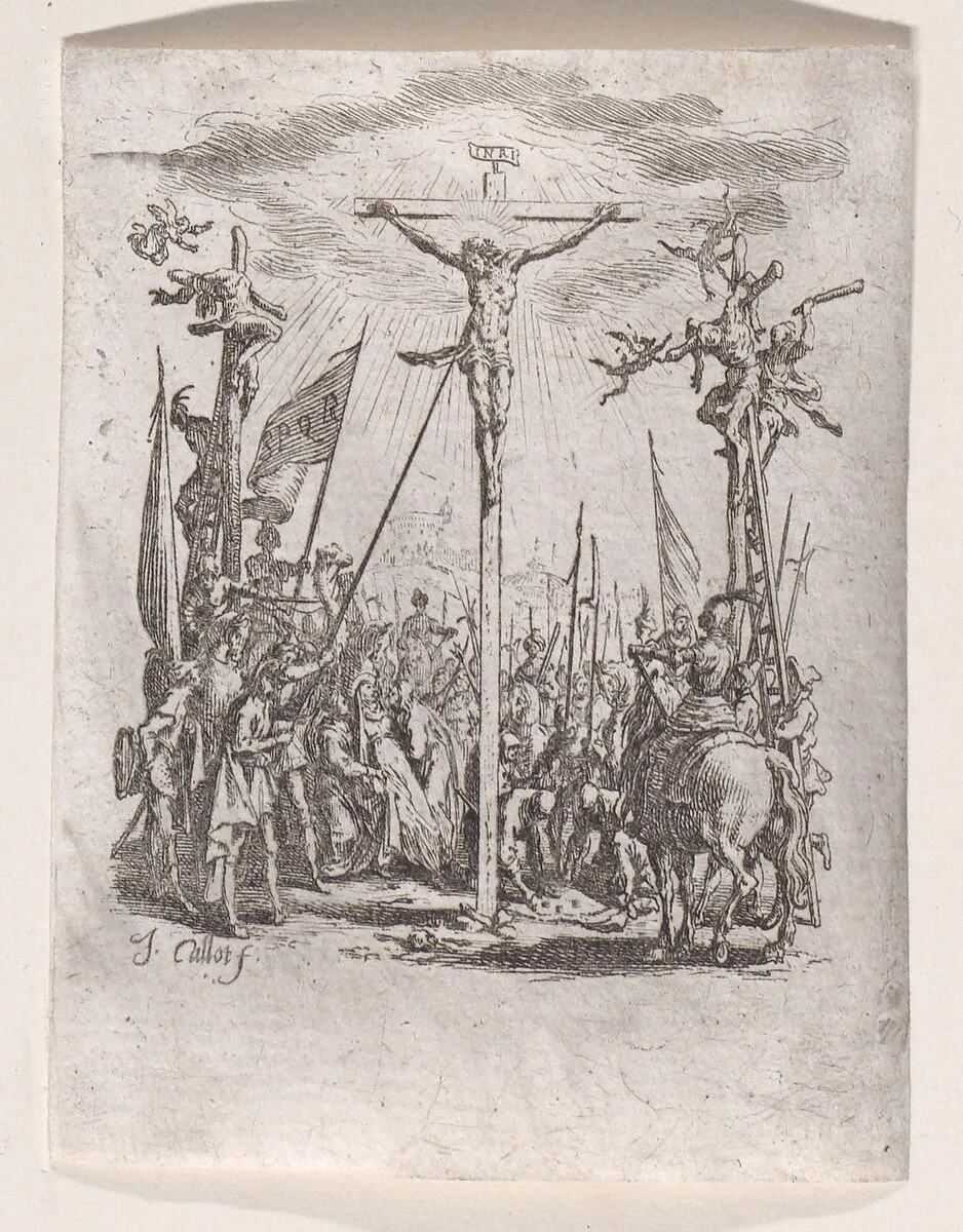Jésus est Percé d'une Lance (Jesus is Pierced with a Spear), from La Petite Passion (The Little Passion) — Jacques Callot