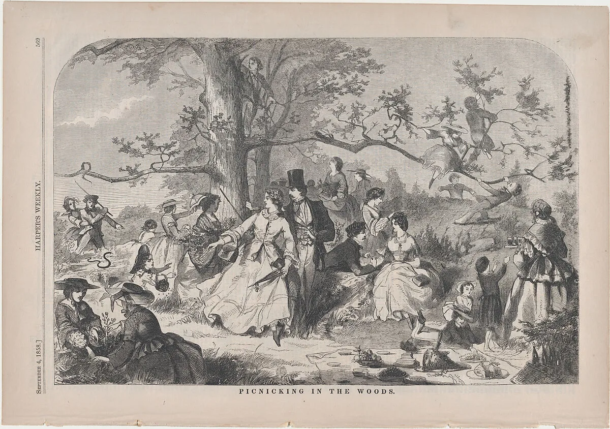 Picnicking in the Woods (from "Harper's Weekly," Vol. II) — Winslow Homer|Harper's Weekly|Harper & Brothers