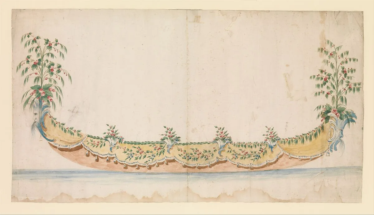 Design for a Gondola Decorated for a Festive Occassion — Anonymous, Italian, Bolognese 18th century artist