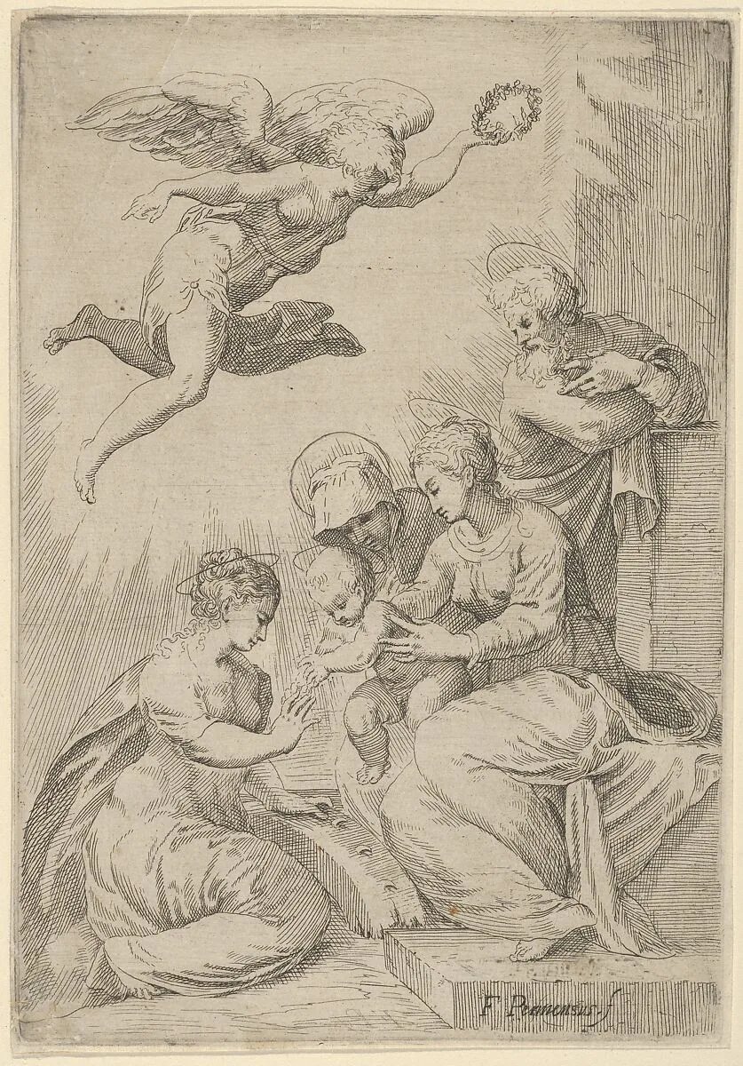 The Mystic Marriage of St. Catherine — Parmigianino (Girolamo Francesco Maria Mazzola)|Marco Angolo del Moro|Andrea Schiavone (Andrea Meldola)