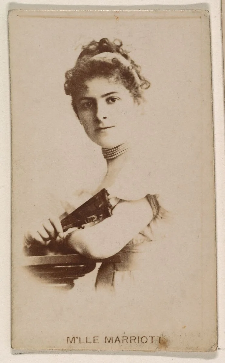 M'lle Marriott, from the Actresses series (N245) issued by Kinney Brothers to promote Sweet Caporal Cigarettes — Kinney Brothers Tobacco Company