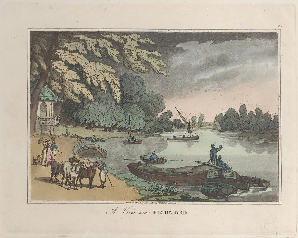 A View near Richmond — Joseph Constantine Stadler|Thomas Rowlandson