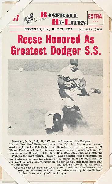 Harold "Pee Wee" Reese #37 from Nu-Card Baseball Hi-Lites series (W460) — Nu-Card, Inc.