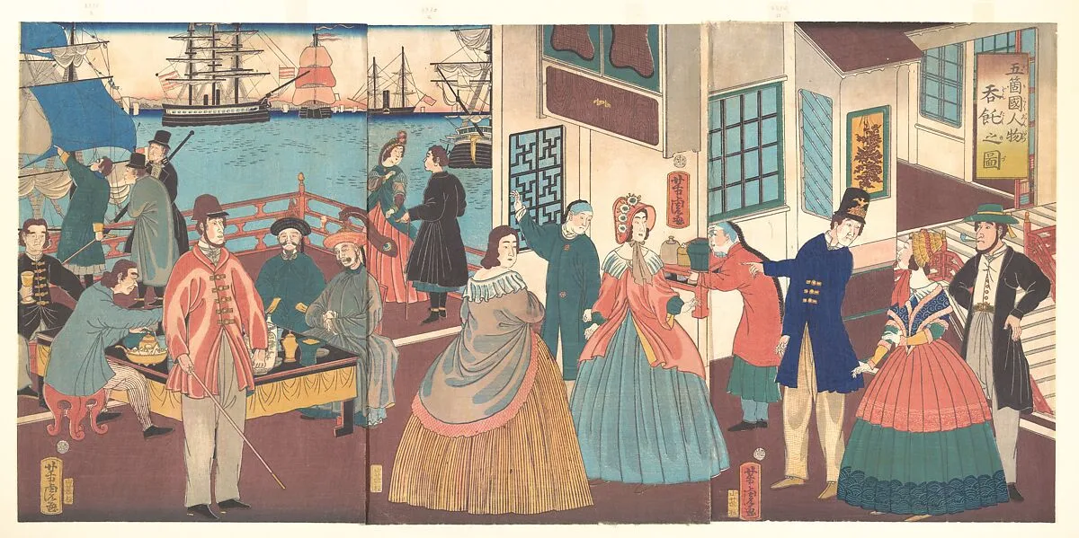 五箇国人物呑託之図|People of the Five Nations — Utagawa Yoshitora