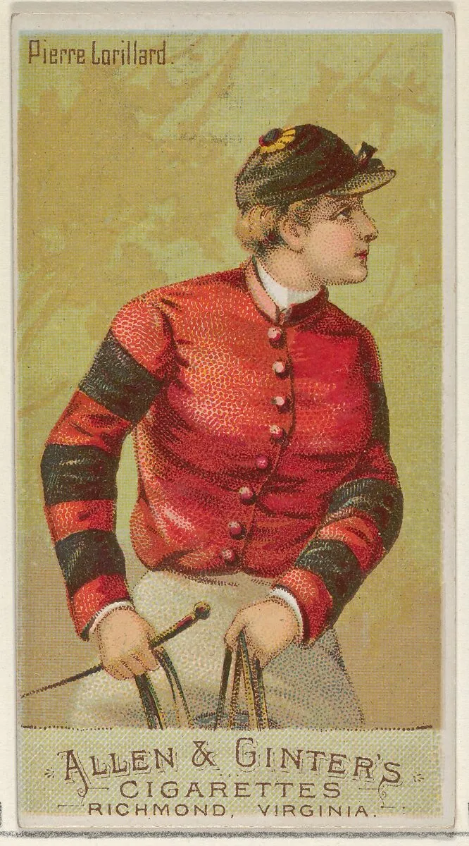 Pierre Lorillard, from the Racing Colors of the World series (N22a) for Allen & Ginter Cigarettes — Allen & Ginter