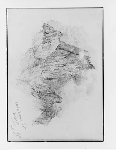 Eiger from Lauterbrunnen, Mürren (from Switzerland 1870 Sketchbook)