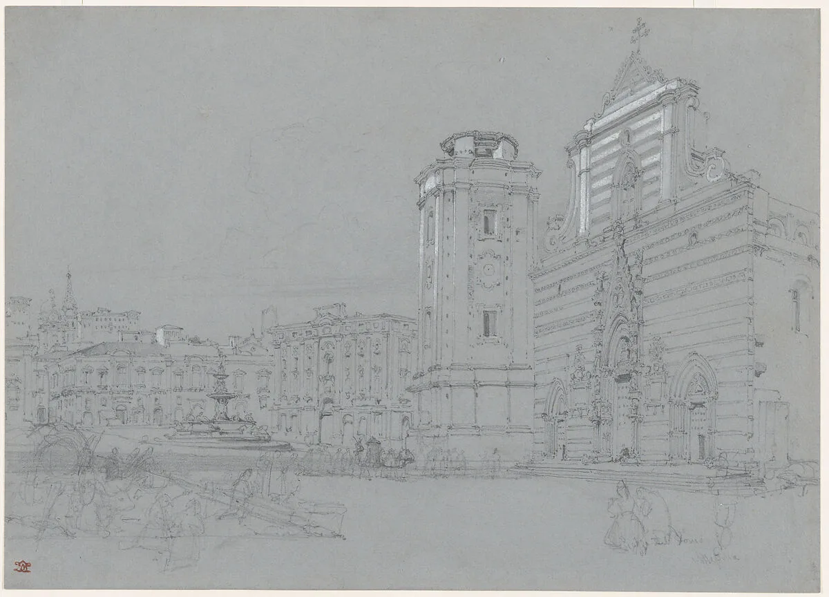 Piazza del Duomo, Messina, Sicily — William Leighton Leitch