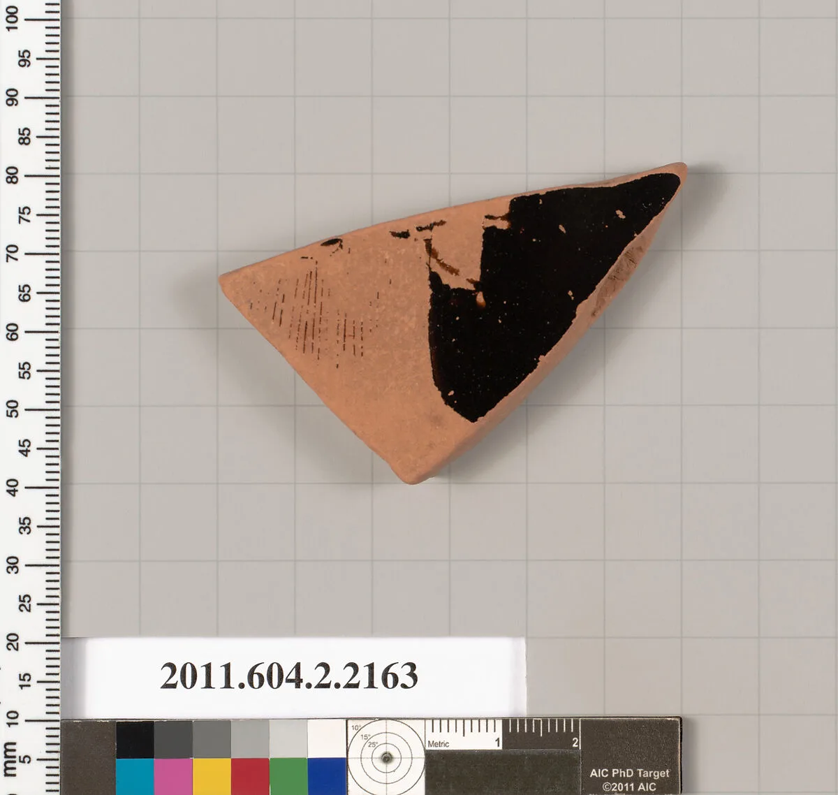 Terracotta fragment of a pot; unglazed on the inside — Unknown