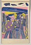 Sketchbook, with preparatory sketches for Jazz Band, Sword Drill, and Clive Brook — Lill Tschudi