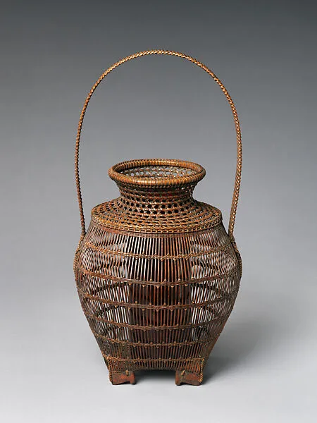 初代山本竹龍斎造 玉簾編花籃|Flower Basket (Tamasudare-ami hanakago) — Yamamoto Chikuryūsai I
