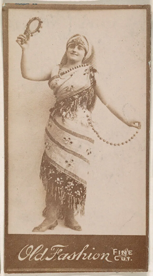 Actress holding hand-mirror aloft, from the Actresses series (N664) promoting Old Fashion Fine Cut Tobacco — Unknown
