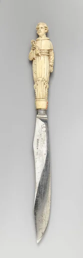 Table knife with handle representing St. Anthony of Padua