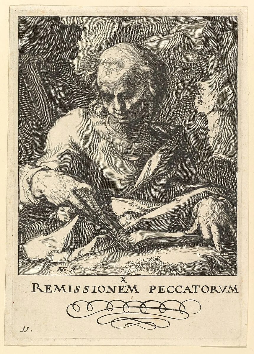 St. Simon, from Christ, the Apostles and St. Paul with the Creed — Hendrick Goltzius