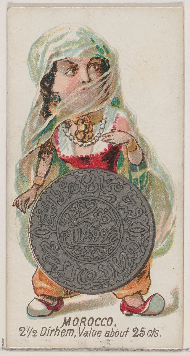 Morocco, 2 1/2 Dirhem, from the series Coins of All Nations (N72, variation 2) for Duke brand cigarettes — W. Duke, Sons & Co.