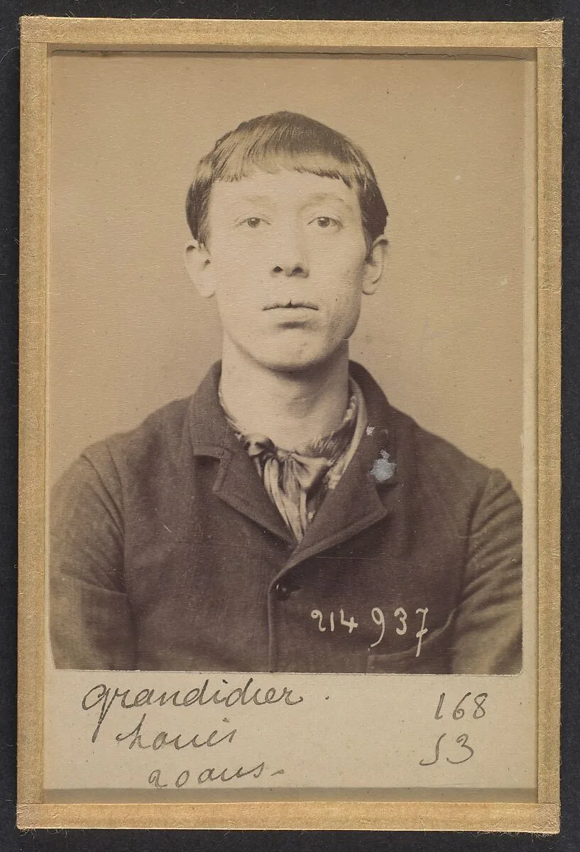 Grandidier. Louis, Auguste. 20 ans, né à St-Denis (Seine). Journalier. Anarchiste. 1/3/94. — Alphonse Bertillon