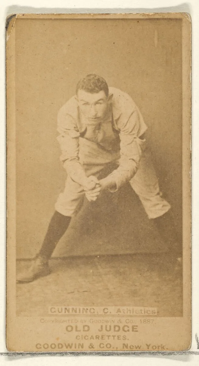 Gunning, Catcher, Philadelphia Athletics, from the Old Judge series (N172) for Old Judge Cigarettes — Goodwin & Company