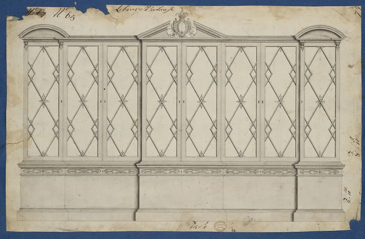 Library Bookcase, from Chippendale Drawings, Vol. II — Thomas Chippendale