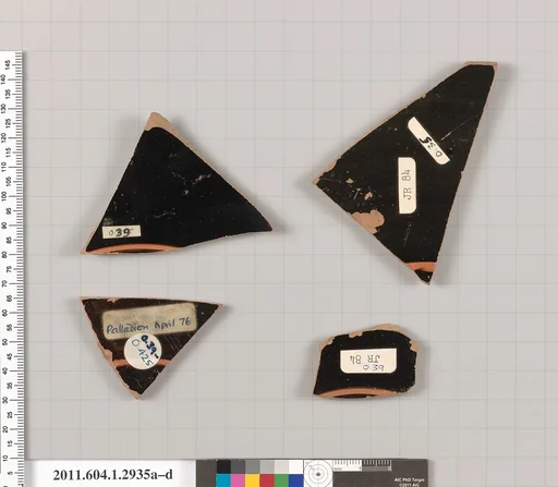 Terracotta fragments of kylikes (drinking cups)
