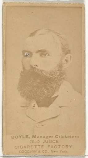 Boyle, Manager of the Cricketers, from the Celebrities and Prizefighters series (N174) for Old Judge Cigarettes