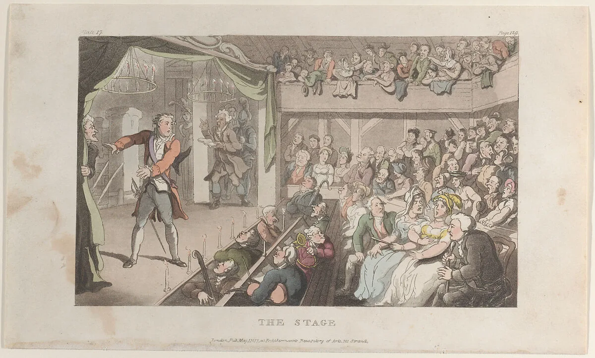 The Stage. George Primrose as "Horatio" — Thomas Rowlandson|Oliver Goldsmith|Rudolph Ackermann, London|William Clowes