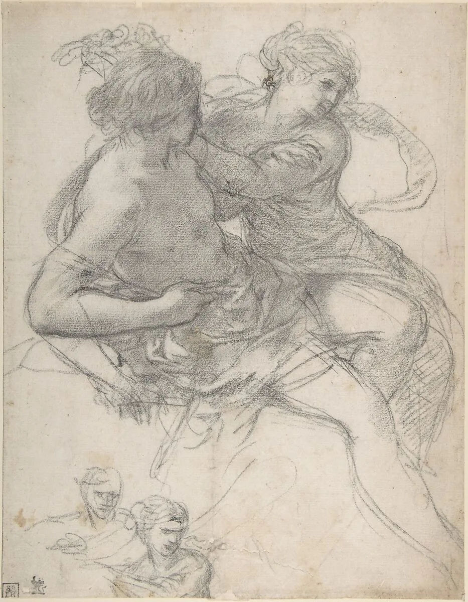 Study of Two Figures for the Age of Gold — Pietro da Cortona (Pietro Berrettini)