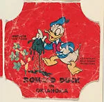 Donald Duck in Oklahoma, from the Disney Cartoon Characters bread end labels series (D290-6) — Walt Disney Productions