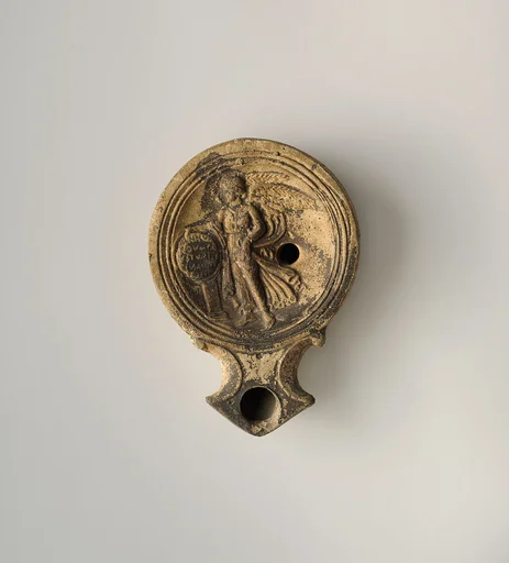 Terracotta oil lamp