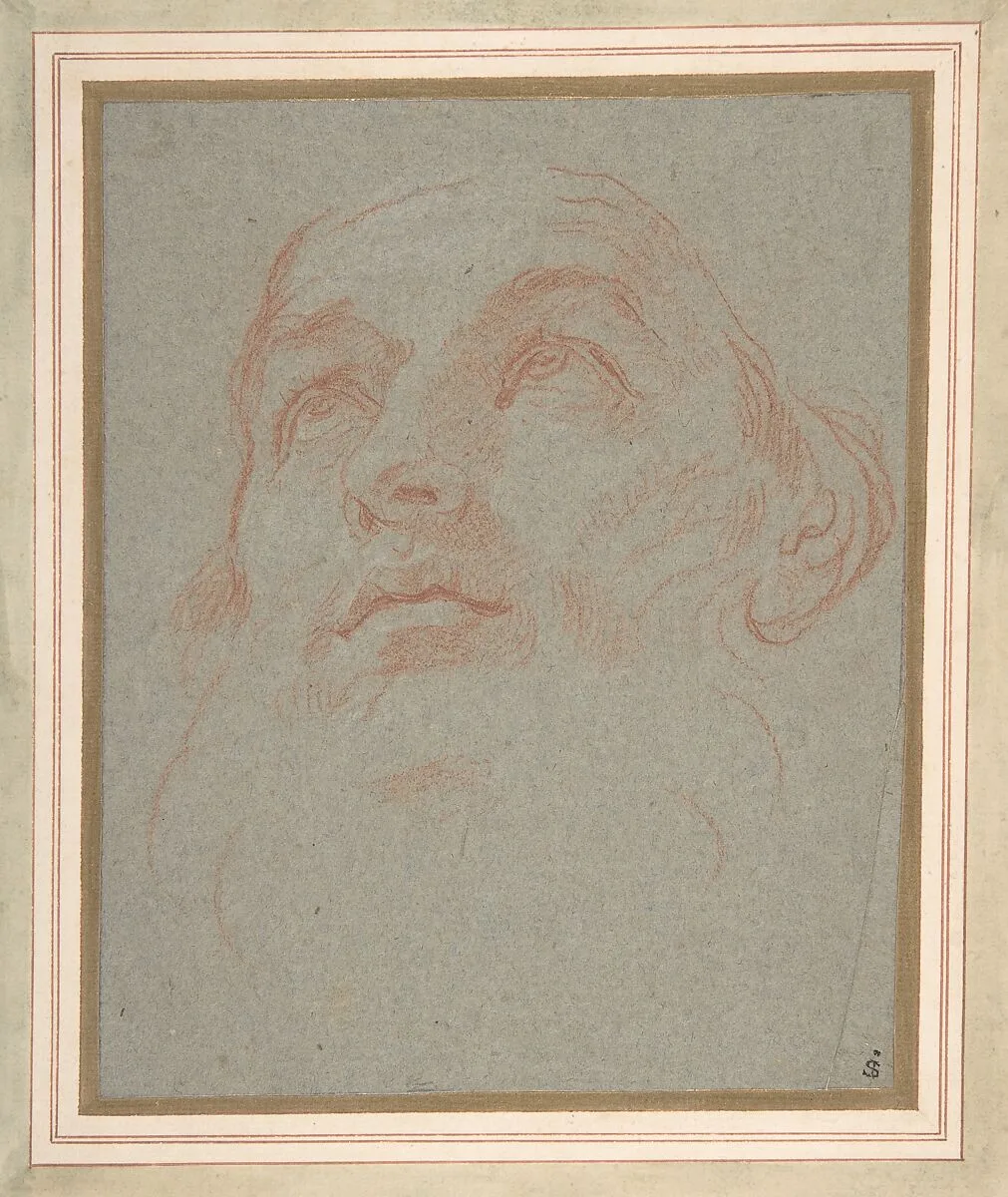 Head of a Bearded Man Looking to Upper Left (Saint Ambrose) — Carlo Maratti