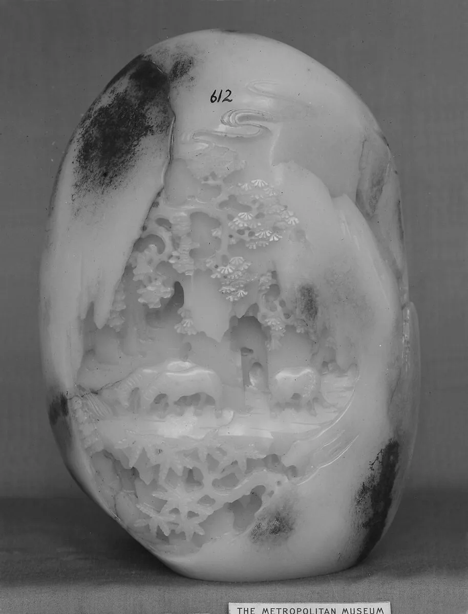清中期 穆王八駿圖玉山子|Boulder with the eight horses of King Mu — Unknown