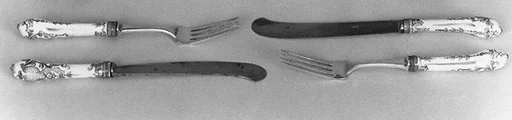 Twelve pairs of knives and forks