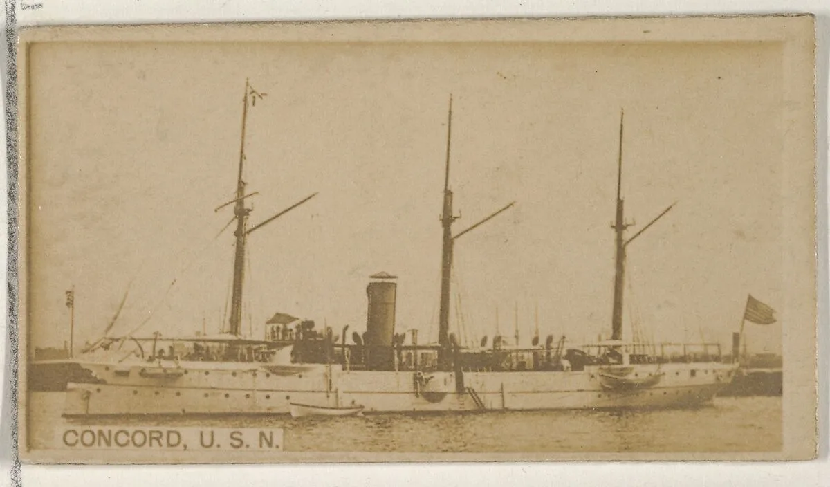 Concord, U.S.N., from the Famous Ships series (N50) for Virginia Brights Cigarettes — Allen & Ginter