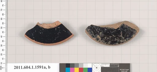 Terracotta fragments of kylikes (drinking cups)