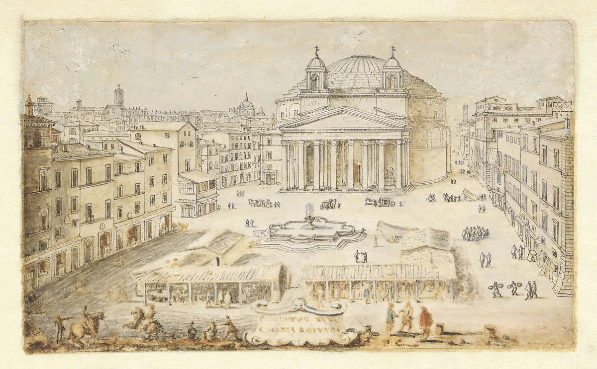 View of the Pantheon, Rome — Lievin Cruyl|Jacques Callot