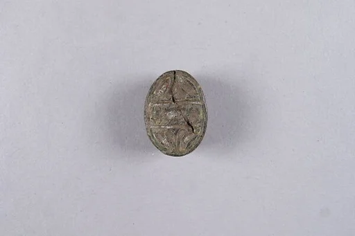 Scarab with Hieroglyphs and Flowers