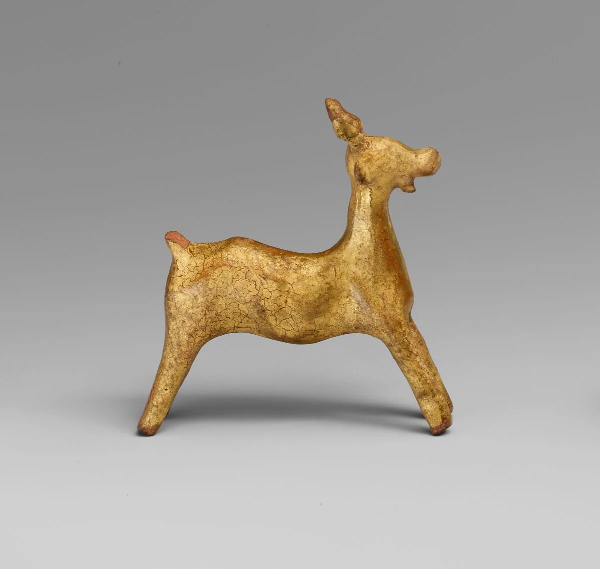 Gilt terracotta statuette of a goat — Unknown