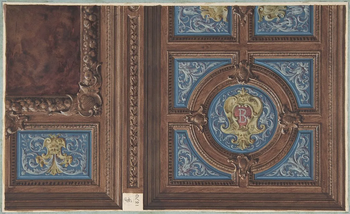 Design for Dining Room Ceiling, Hôtel de Behague — Jules-Edmond-Charles Lachaise|Eugène-Pierre Gourdet